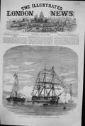 Old 1860 Embarkation Prince Wales H.M.S. Hero War Ship Plymouth Engla Victorian