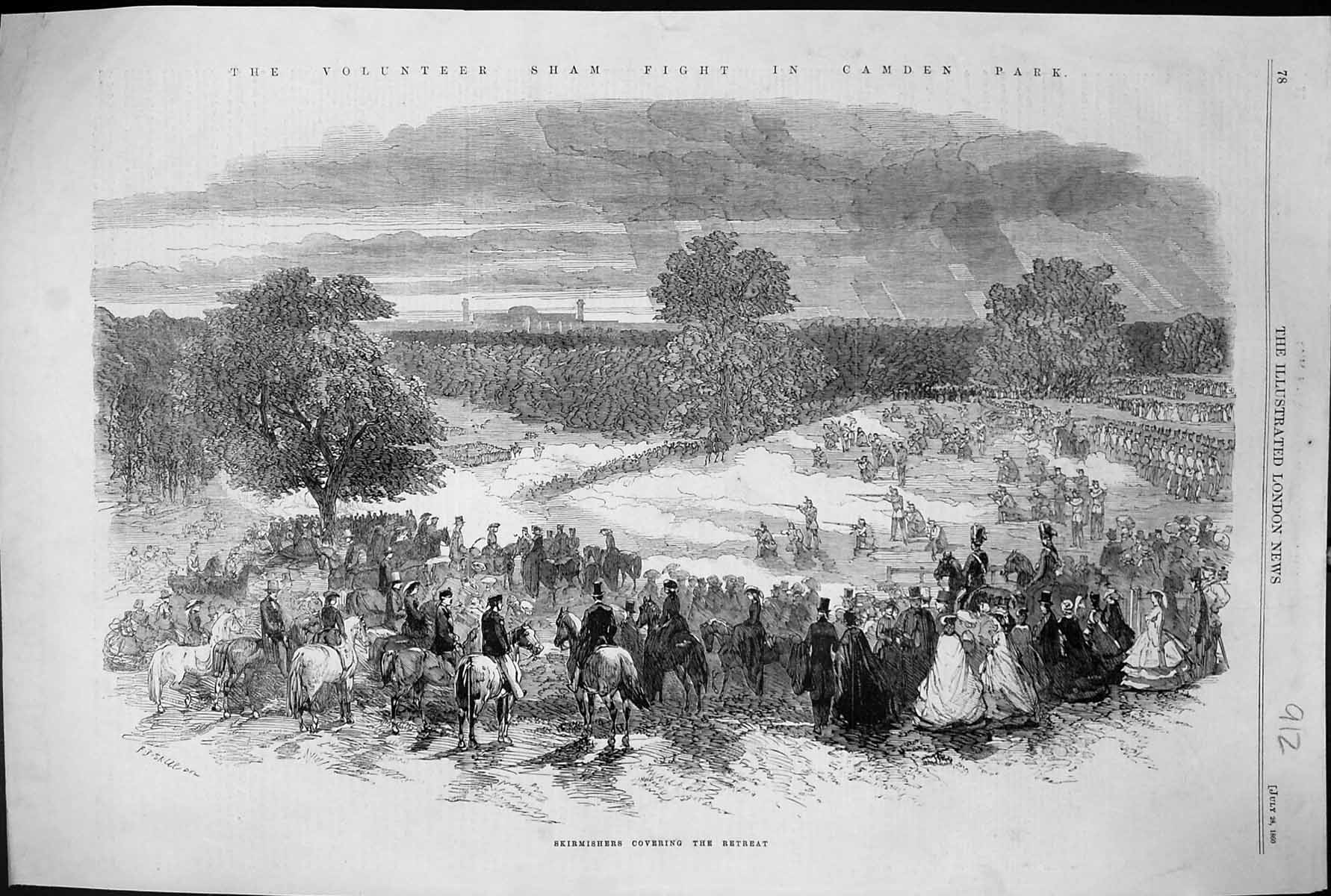 Old 1860 Volunteer Sham Fight Camden Park Skirmishers Covering Retrea Victorian
