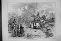 Antique Old Print 1873 Scene China Paper-Hunt Shanghai Sport Horses Jumping