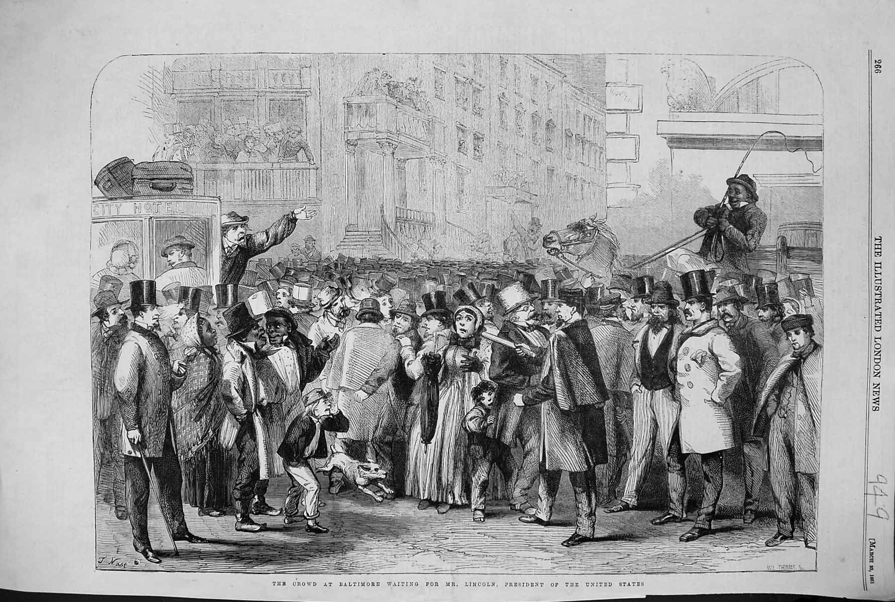 Old 1861 Crown Baltimore Waiting Mr/ Lincoln President United States Victorian