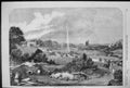 Original Old Antique Print 1857 View People'S Park Halifax England Fountain
