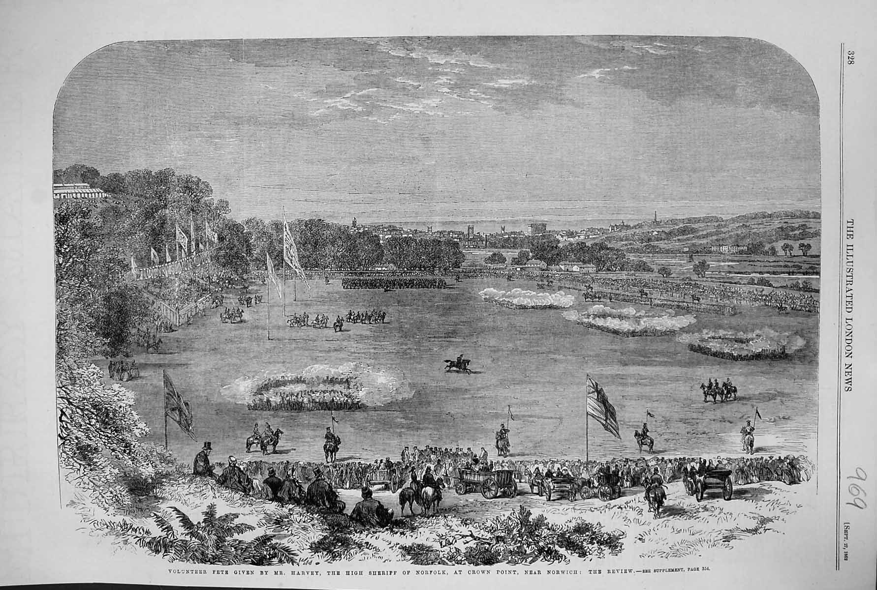Old 1862 Volunteer Fete Harvey Sheriff Norfolk Crown Point Review Sol Victorian