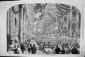 Original Old Antique Print 1861 Monster Festival Railway Employees Crewe 19th