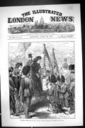 Old 1873 Queen Presenting S Cameron Highlanders Parkhurst Isle Wight Victorian