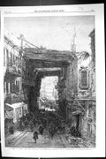 Old 1867 Street Scene Cairo Egypt Art Exhibition Hilldebrandt Pall Ma Victorian