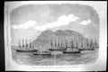 Antique Old Print 1869 Arrival Channel Fleet Ships Lords Admiralty Gibraltar