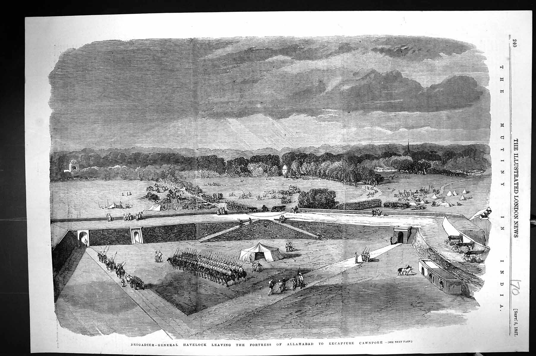 Old 1857 Brigadier-General Havelock Fortress Allahabad Recapture Cawn Victorian
