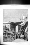 Old Antique Print 1884 Montbard Scene Bazaar Street Mooskee Cairo Egypt 19th
