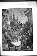 Antique Print 1883 Fine Art Cholera Cairo Egypt Scene People Leaving Boulak