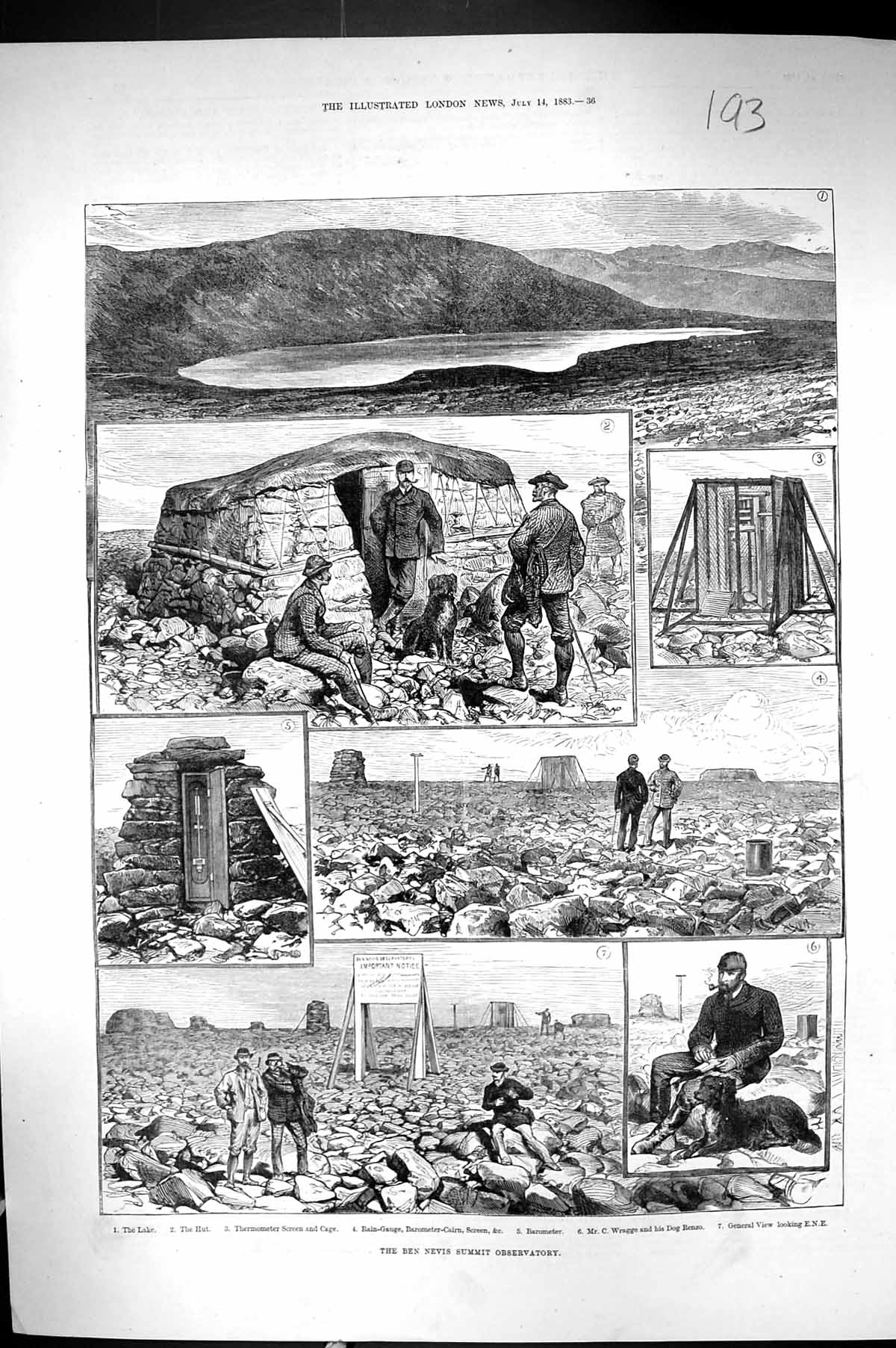 Old 1883 Ben Nevis Mountain Summit Observatory Wragge Dog Renzo Barom Victorian
