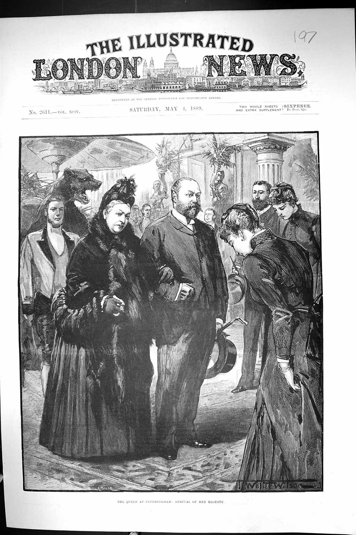 Old Antique Print 1889 Arrival Queen Victoria Sandringham Wilson Fine Art 19th