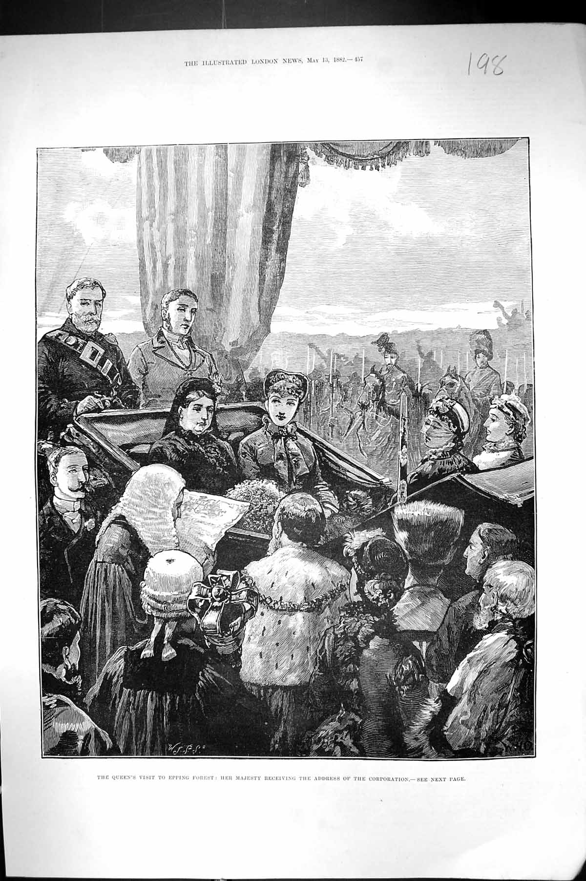 Old 1882 Queen Visit Epping Forest Receiving Address Corporation Carr Victorian