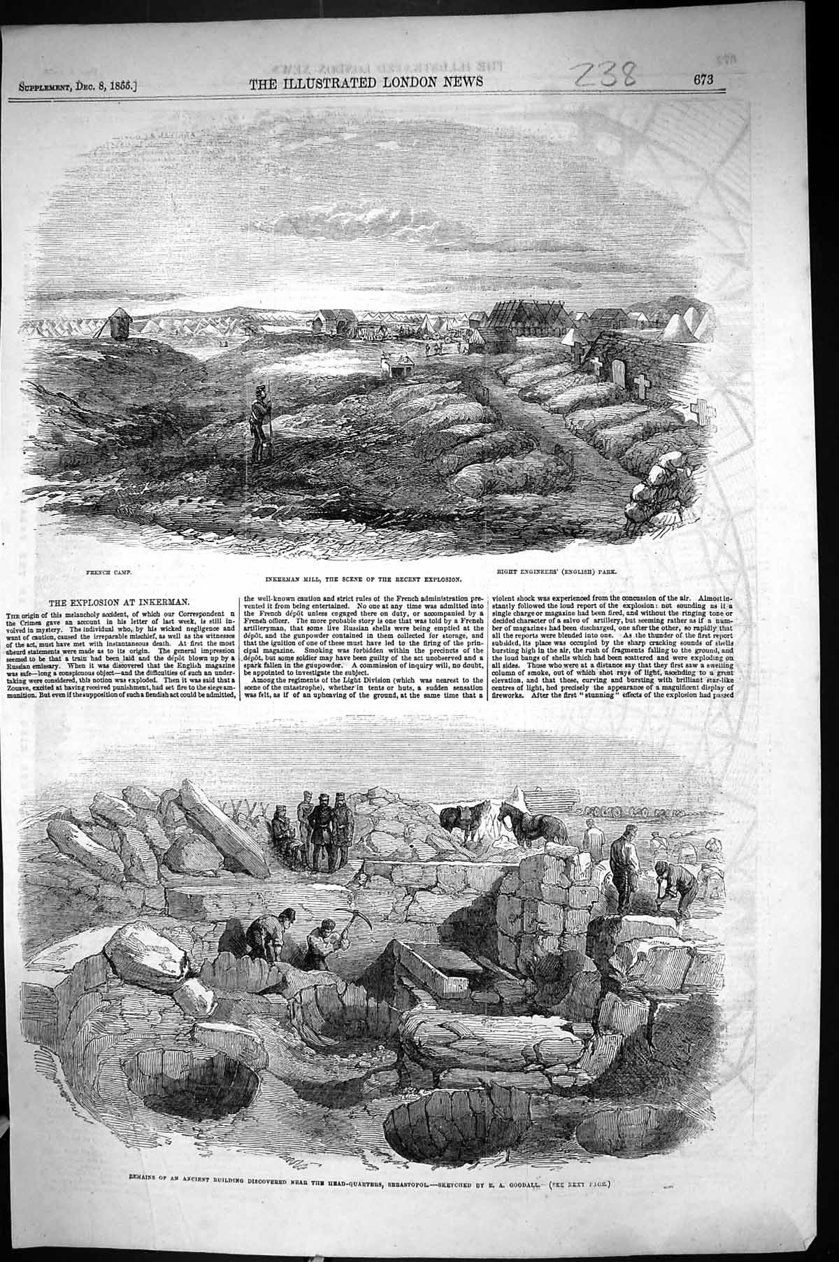 Old 1855 Inkerman Mill French Camp War Sebastopol Remains Ancient Bui Victorian