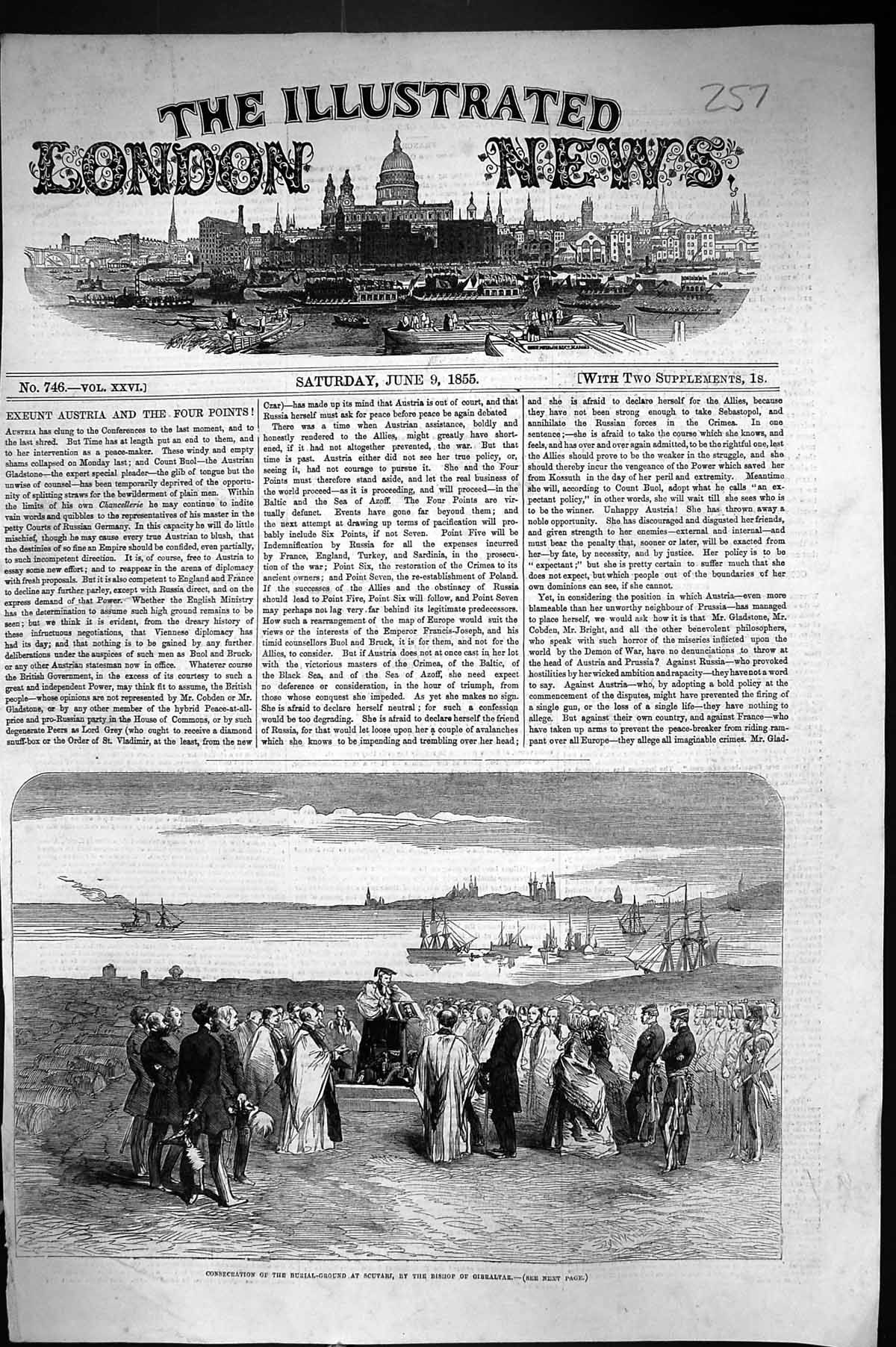 Old 1855 Consecration Burial Ground Scutari Bishop Gibraltar War Ship Victorian