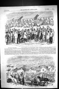 Old Print 1856 Evening Amusements British Siers War Crimea Raglan-Square 19th