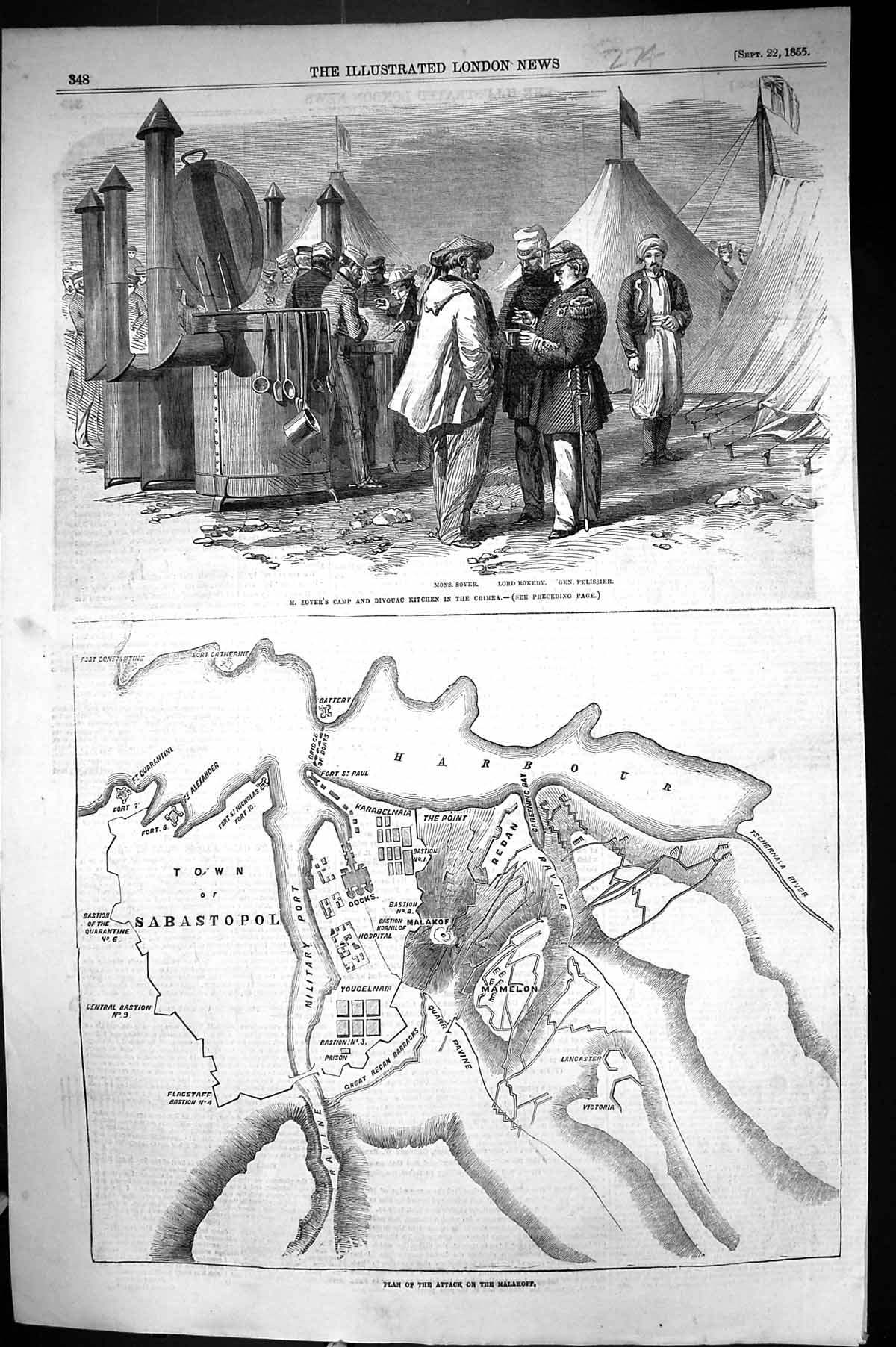 Old 1855 Soyer Camp Bivouac Kitchen Crimea War Rokeby Pelissier Plan Victorian