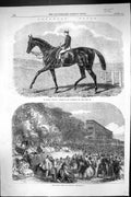 Antique Old Print 1864 Goodwood Horse Races Lupin Dollar Ladies Lawn Sport 19th