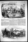 Original Old Antique Print 1856 Epsom Horse Racing Winner Gentlemen Victorian