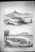 Old Print 1885 War Soudan Zereba General Earle Kobniat Nubian Siers Effe 19th
