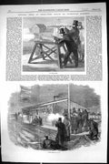 Antique Old Print 1862 Trial Small Bore Rifles Plumstead Marshes Sport Men 19th