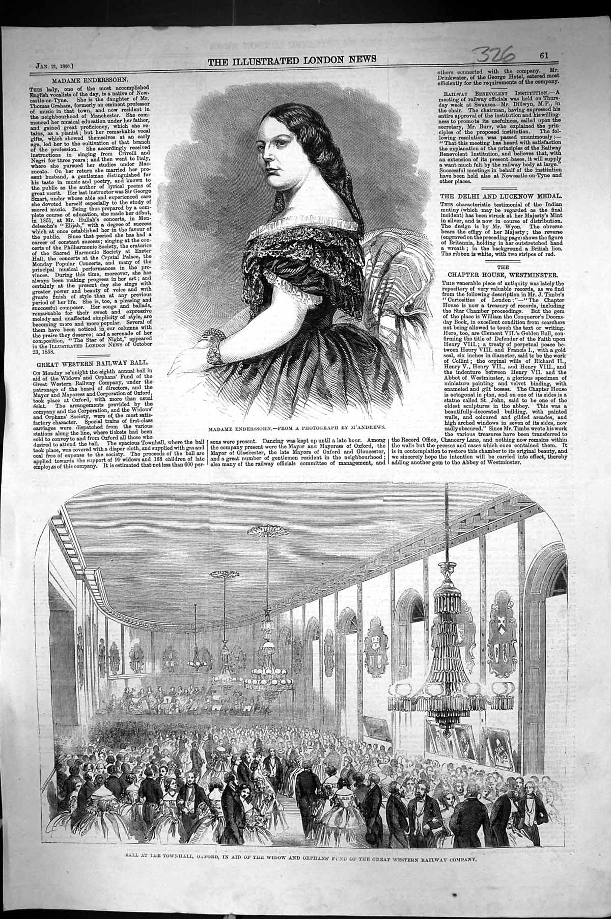 Old 1860 Madame Enderssohn Ball Townhall Oxford Widows Railway Compan Victorian