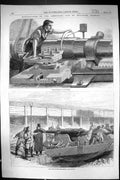 Old Print 1862 Manufacture Armstrong Gun Woolwich Arsenal Finish-Turning 19th