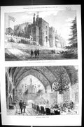Old 1873 Berkeley Castle Gloucestershire Prince Wales Dining Room Arc Victorian