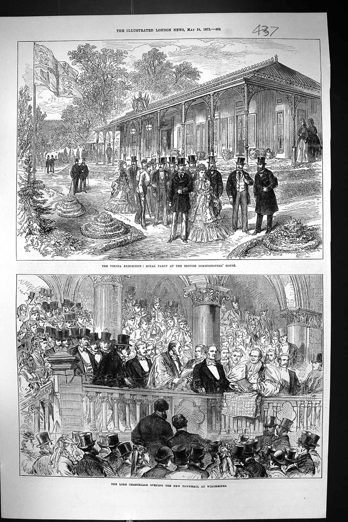 Old 1873 Vienna Exhibition Royal Commissioners House Lord Chancellor Victorian