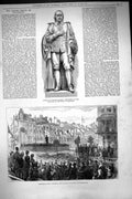 Old 1881 Statue William Harvey Discoverer Circulation Blood Professor Victorian