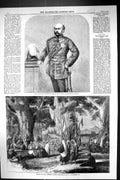 Old Print 1858 Major-General Edward Lugard Hindoo Festival Cashmere India 19th