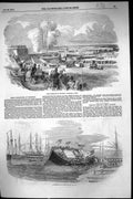 Old 1854 Siege Operations Chatham Ship Crash Launch Hull Earle Dowtho Victorian