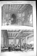 Old 1855 House Commons Division Lobby Smoking Room Interior Parliamen Victorian