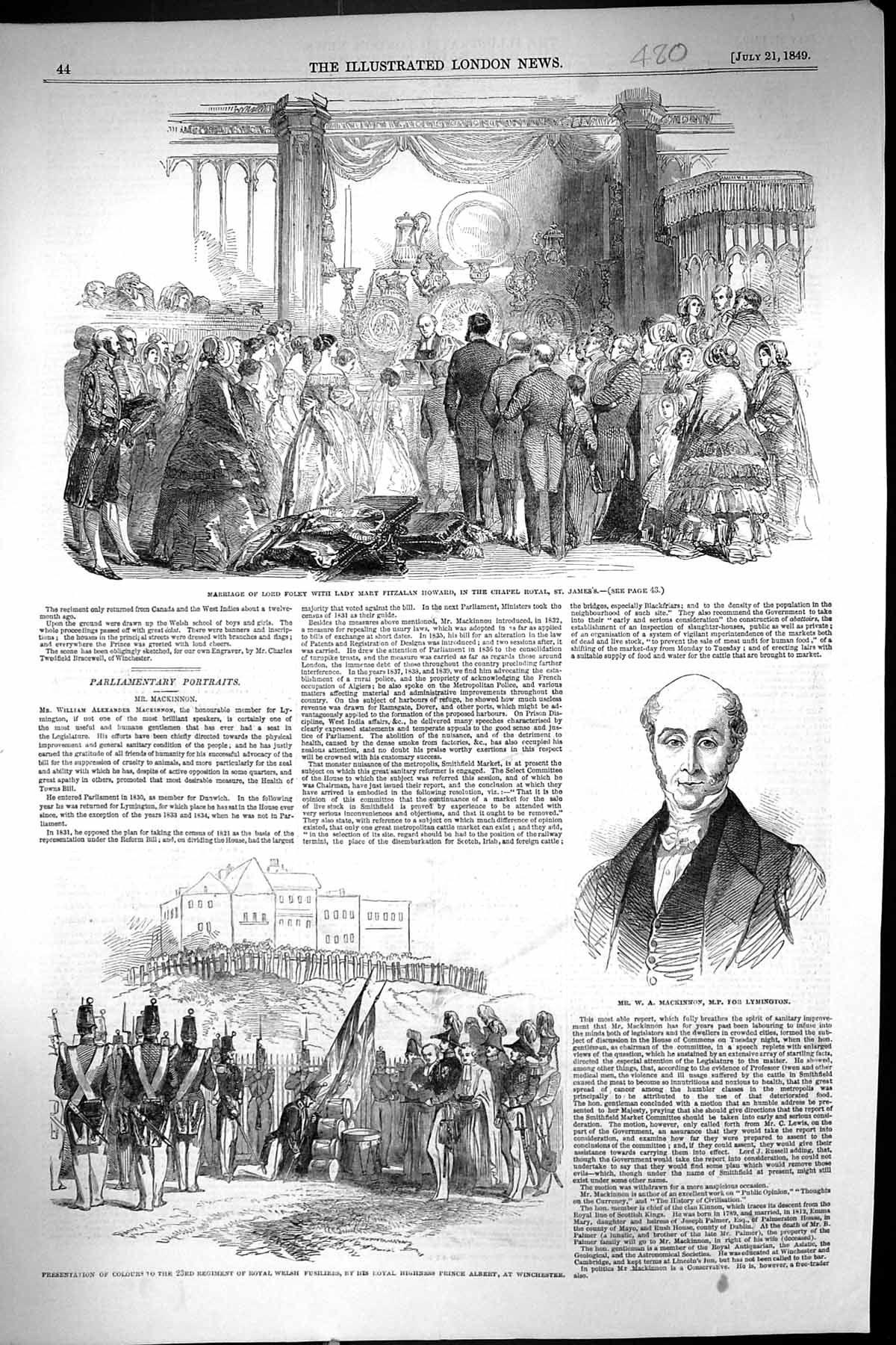 Old 1849 Wedding Lord Foley Lady Fitzalan Howard Chapel James'S Macki Victorian