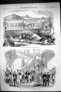 Antique Old Print 1855 Arrival King Sardinia Paris Reception Tuileries France