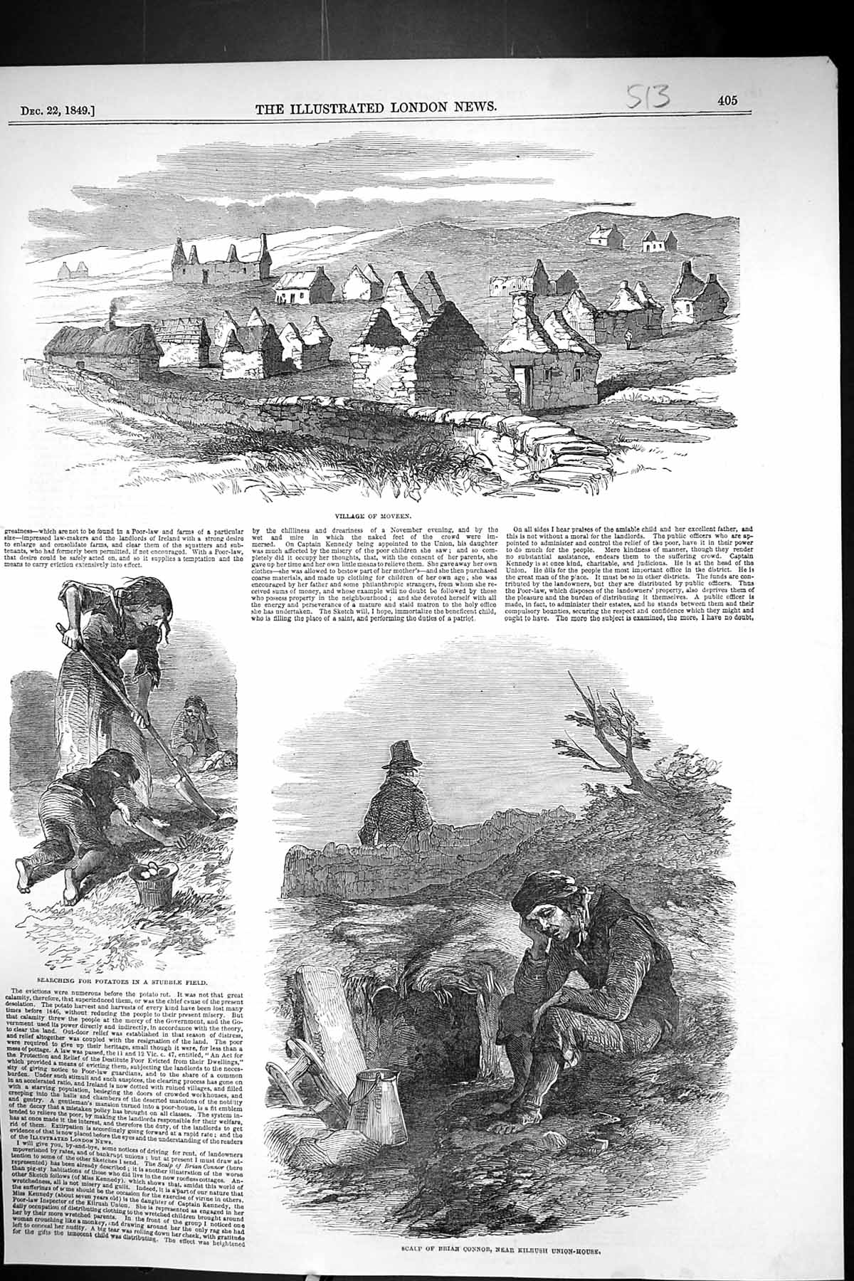 Old 1849 Village Morven Scalp Brian Connor Kilrush Union-House Potato Victorian