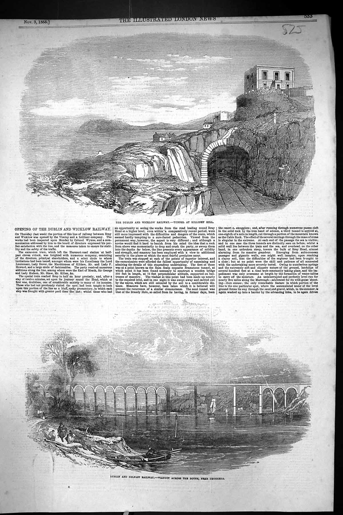 Old 1855 Dublin Wicklow Railway Tunnel Killiney Belfast Viaduct Boyne Victorian