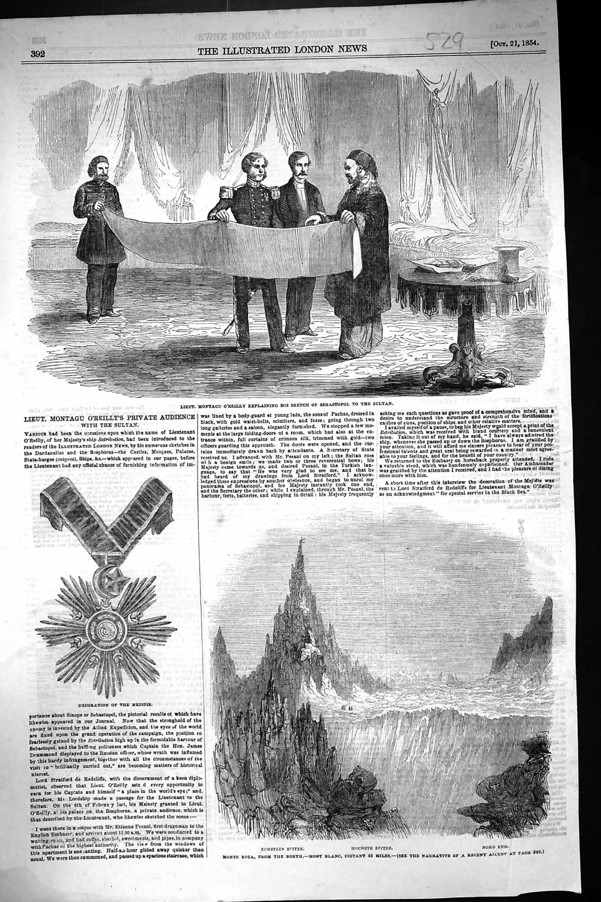 Old 1854 Montagu O'Reilly Sebastopol Sultan Monte Rosa Mont Blanc Spi Victorian