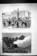 Old 1878 Crater Mount Vesuvius Volcano Abolition Toll Waterloo Bridge Victorian