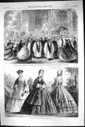 Old 1862 Choral Festival Peterborough Cathedral Ladies Paris Fashion Victorian