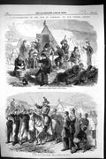 Antique Old Print 1864 War Denmark Barrack Siers Sunday Morning Scene Camp 19th