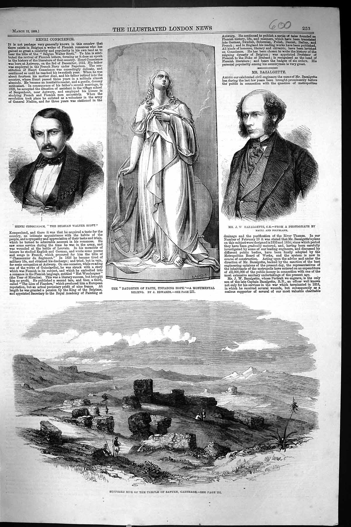 Old 1859 Henri Conscience Bazalgette Temple Saturn Carthage Edwards S Victorian