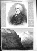 Old Print 1866 George Petrie Dublin Thull Ghaut Indian Peninsular Railway 19th