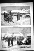 Old Print 1888 Village Austrian Frontier Russian Siers Czestochowa Polan 19th
