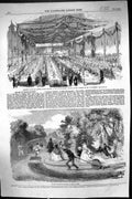 Old Print 1859 Roller Watering Machine Paris Banquet Queen Lancers Siers 19th