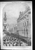 Old 1852 Scene Strand London Procession Somerset House Scots Greys Ho Victorian