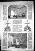 Antique Old Print 1852 Duke Wellington Horse Guards Candelabrum Audience Room