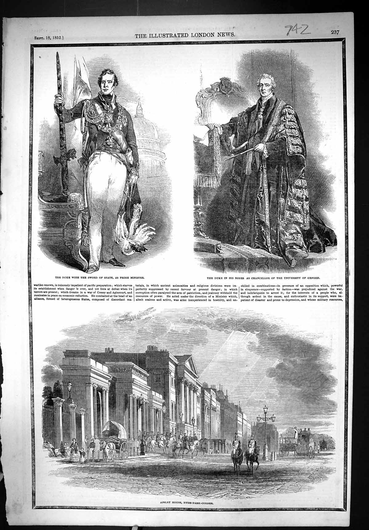 Old 1852 Duke Wellington Sword State Prime Minister Apsley House Hyde Victorian