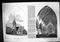Old Print 1858 St. Nicholas Church Durham Interior Exterior Architecture 19th