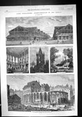 Old 1863 Paris Demolitions Transformation Temple Wooden Galleries Rot Victorian