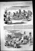 Original Old Antique Print 1857 Red Sea Passenger Ship En Route China Victorian